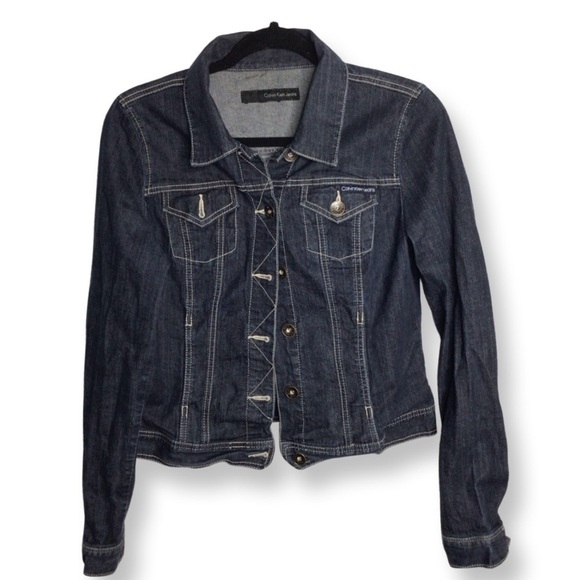 Calvin Klein Cropped Jean Jackets - Picture 1 of 14